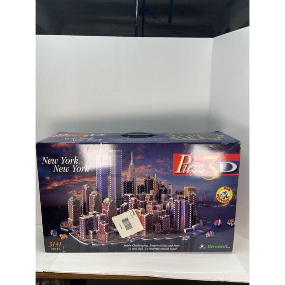 PUZZ3D New York City 3D Puzzle 3141pc Twin Towers NYC Vintage - Picture 1 of 9
